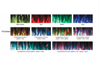 Alchemy Fireplaces 50” Wall Mounted Electric Fireplace with White Glass, 10 LED Flame Colours & Ambient Side Lights