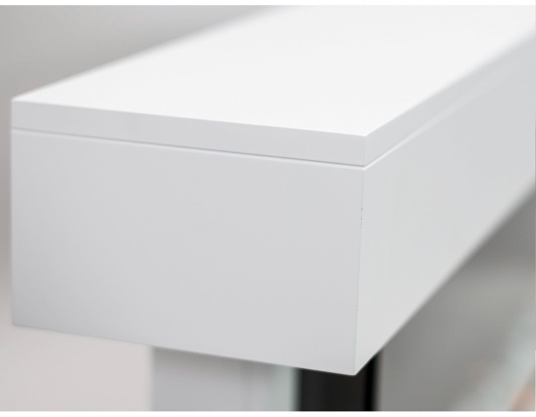 Alchemy Fireplaces 60" Wall Mounted Electric Fireplace with White MDF Mantel, Dual Heat & LED Flame Colours