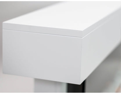 Alchemy Fireplaces 60" Wall Mounted Electric Fireplace with White MDF Mantel, Dual Heat & LED Flame Colours