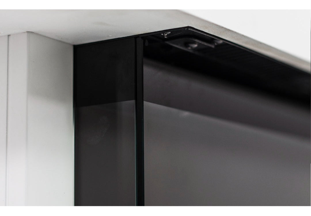 Alchemy Fireplaces 60" Wall Mounted Electric Fireplace with White MDF Mantel, Dual Heat & LED Flame Colours