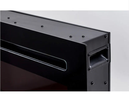 Alchemy Fireplaces 36” Wall Mounted Electric Fireplace – Black Glass, LED Flame, Remote & Timer
