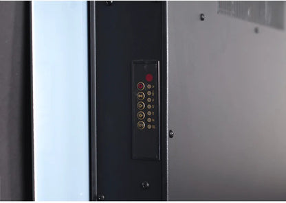 Alchemy Fireplaces 35.5” Wall Mounted Electric Fireplace – White Glass, 10 LED Flame Colours, Remote, Logs