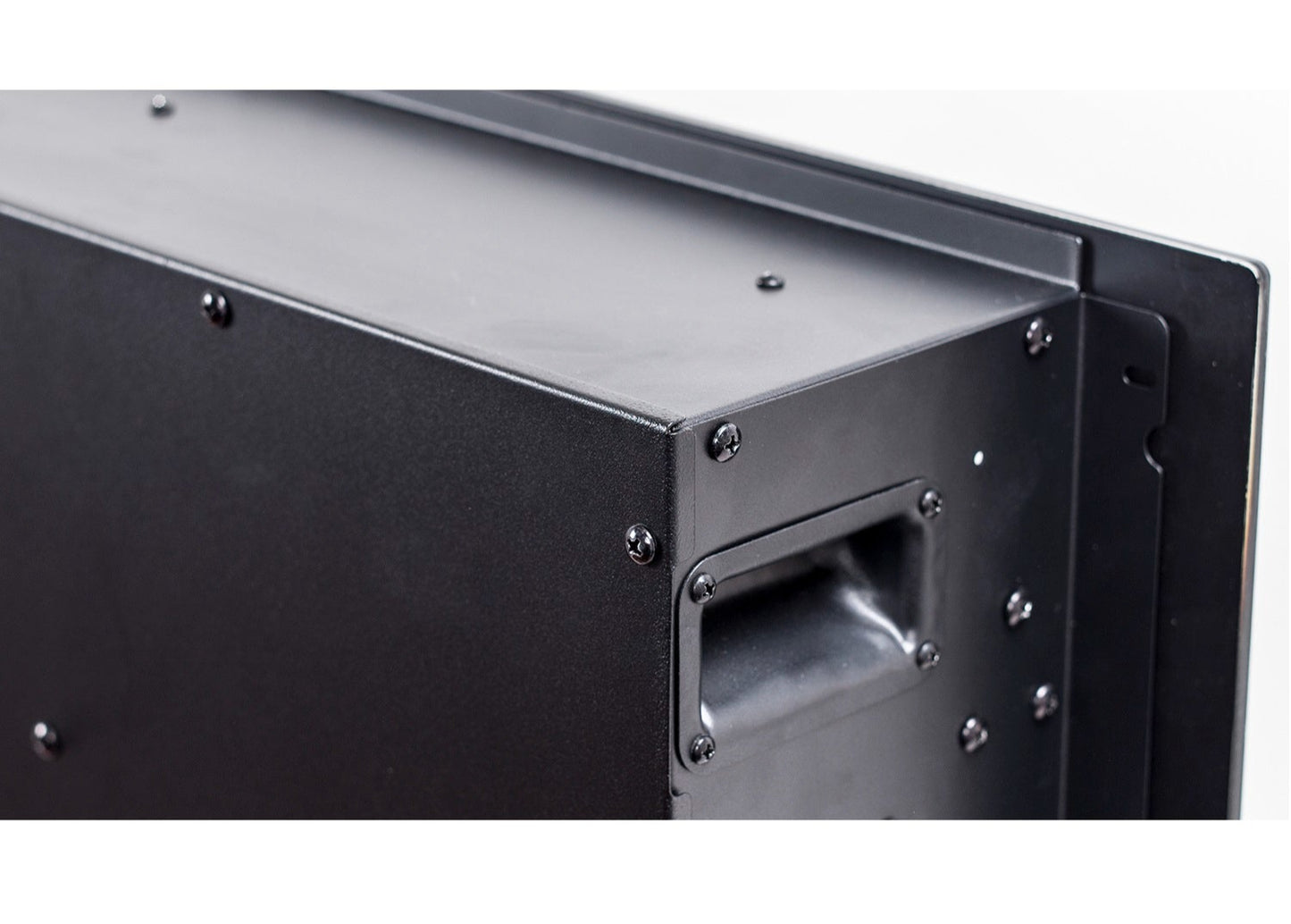 Alchemy Fireplaces 50” Wall Mounted Electric Fireplace with Black Glass, Dual Heat Settings & LED Flame Effects