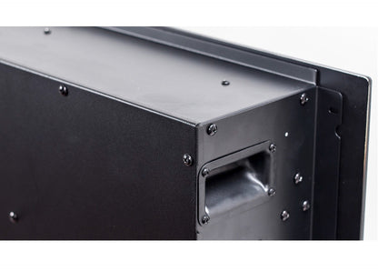 Alchemy Fireplaces 50” Wall Mounted Electric Fireplace with Black Glass, Dual Heat Settings & LED Flame Effects