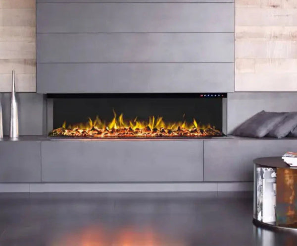 Alchemy Fireplaces 60" Media Wall Electric Fireplace - WiFi, LED Flames & Dual Heat