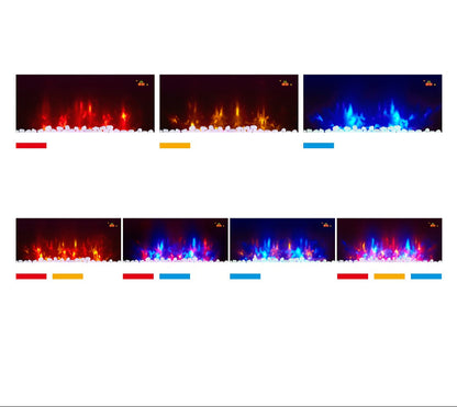 Alchemy Fireplaces 36" Wall Mounted Electric Fireplace – Black Glass, 7 Flame Colours, Remote, Thermostat & Timer