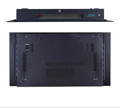 Alchemy Fireplaces 36" Wall Mounted Electric Fireplace – Black Glass, 7 Flame Colours, Remote, Thermostat & Timer