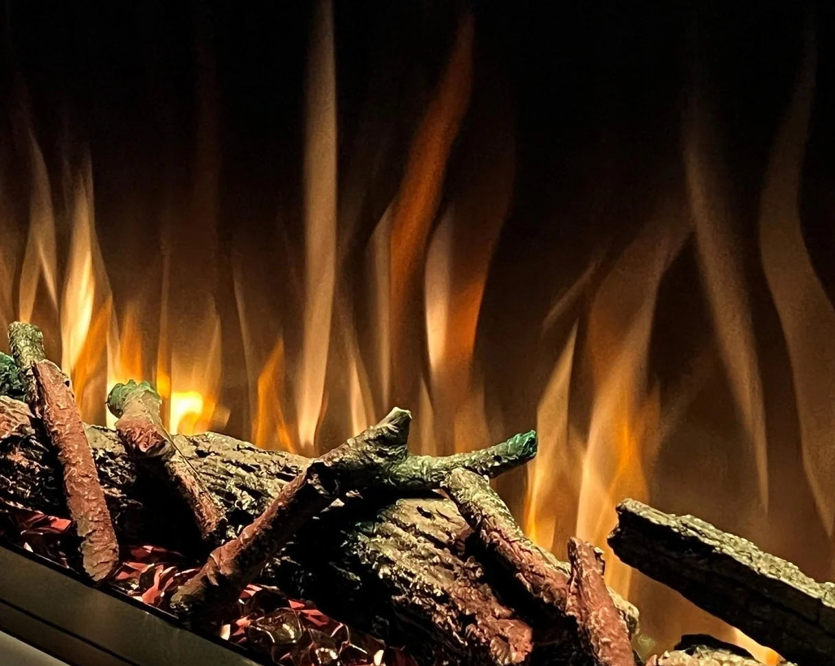 Alchemy Fireplaces 60" Media Wall Electric Fireplace - WiFi, LED Flames & Dual Heat