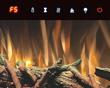 Alchemy Fireplaces 72” Black Glass Electric Fireplace - WiFi & Remote control, Dual Heat Settings, Modern Multi-Sided Wall Mount