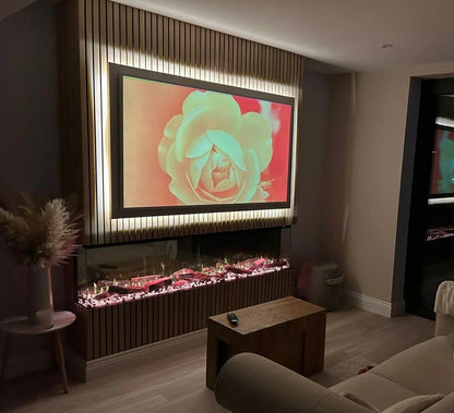 Alchemy Fireplaces 60" Media Wall Electric Fireplace - WiFi, LED Flames & Dual Heat