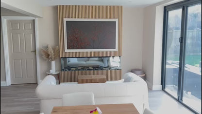 Alchemy Fireplaces 60" Media Wall Electric Fireplace - WiFi, LED Flames & Dual Heat